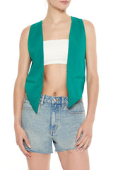 Open-Front Pointed-Hem Vest | Forever 21 Womens