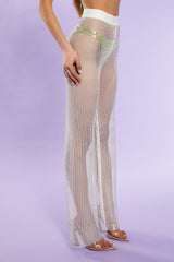 Rhinestone Netted Wide-Leg Pants | Forever 21 Womens