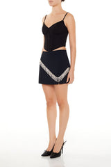 Rhinestone-Fringe Mini Skirt | Forever 21 Womens