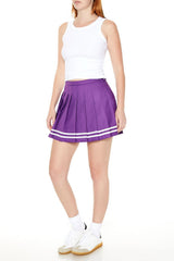 Varsity-Striped Pleated Mini Skirt | Forever 21 Womens