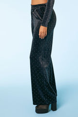 Velvet Rhinestone Straight Pants | Forever 21 Womens