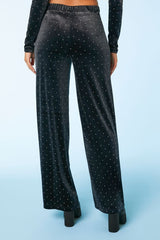 Velvet Rhinestone Straight Pants | Forever 21 Womens