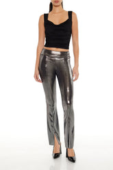 Metallic Mid-Rise Flare Leggings | Forever 21 Womens