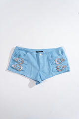 Rhinestone Buckle Low-Rise Shorts | Forever 21 Womens