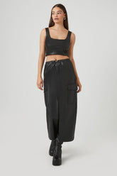 Faux Leather Maxi Slit Skirt | Forever 21 Womens