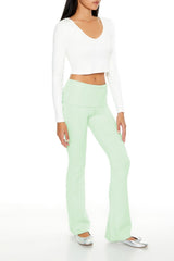 Sweater-Knit High-Rise Flare Pants | Forever 21 Womens