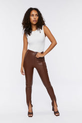Faux Leather Split-Hem Pants | Forever 21 Womens