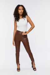 Faux Leather Split-Hem Pants | Forever 21 Womens