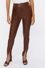 Faux Leather Split-Hem Pants | Forever 21 Womens