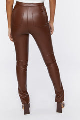 Faux Leather Split-Hem Pants | Forever 21 Womens