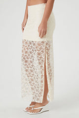 Lace Column Maxi Slit Skirt | Forever 21 Womens