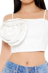 Denim Rose Cropped Cami | Forever 21 Womens