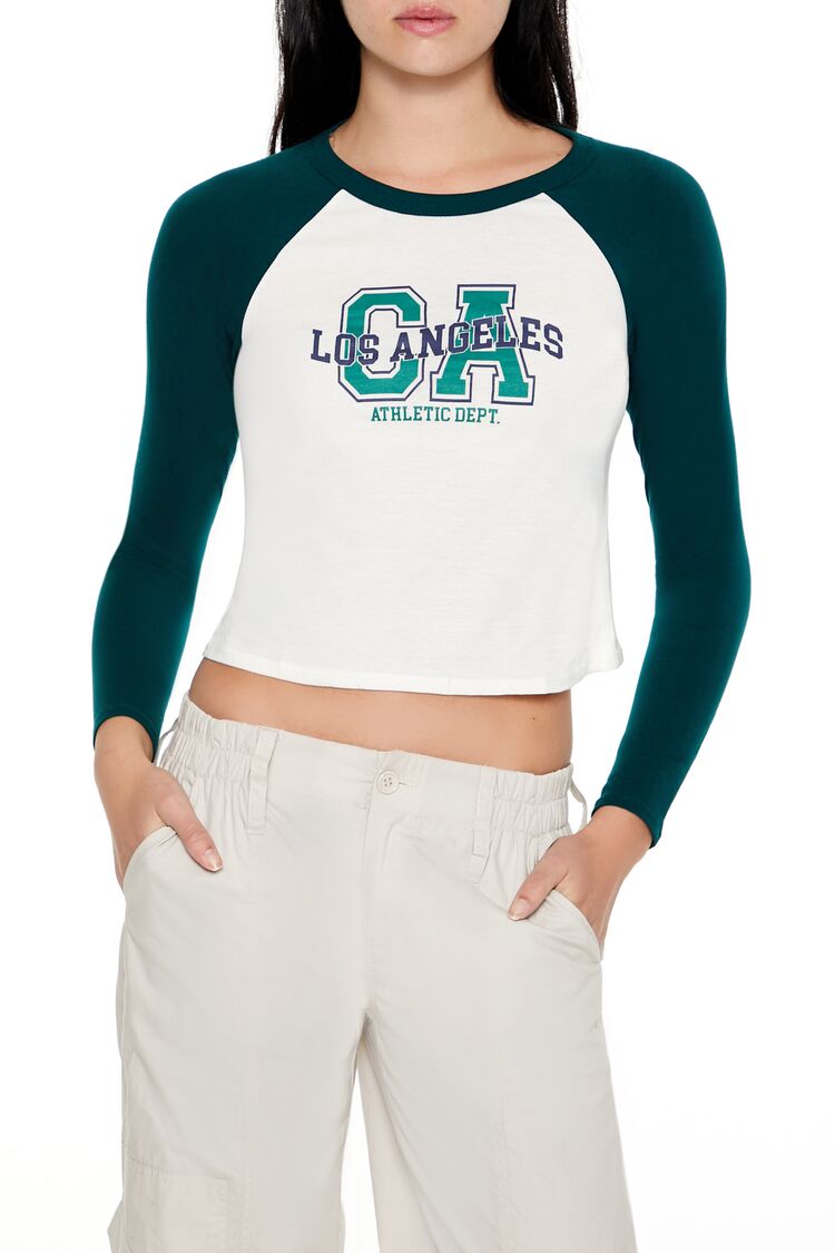 Los Angeles Cropped Raglan Tee | Forever 21 Womens