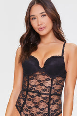 Floral Lace Mesh Lingerie Bodysuit | Forever 21 Womens