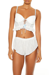 Ruffle Lace-Up Lingerie Corset Cami | Forever 21 Womens