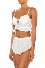 Ruffle Lace-Up Lingerie Corset Cami | Forever 21 Womens