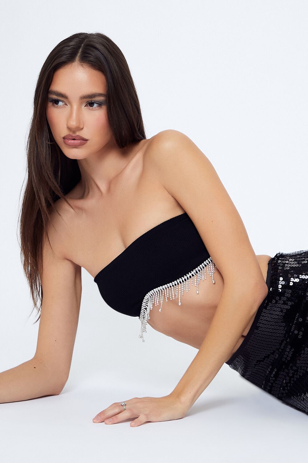 Seamless Rhinestone Fringe Bralette | Forever 21 Womens