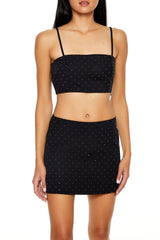 Rhinestone Cropped Cami & Mini Skirt Set | Forever 21 Womens