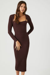 Midi Dress & Shrug Sweater Set | Forever 21 Womens