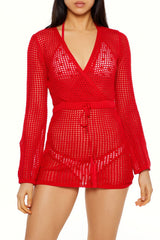 Crochet Crossed Swim Cover-Up Mini Dress | Forever 21 Womens