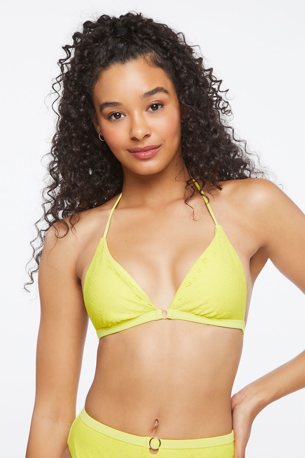 Eyelet Triangle Halter Bikini Top | Forever 21 Womens