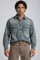 F21 Mens Vintage Wash Denim Shirt | Forever 21 Mens