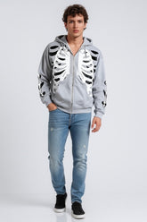 Skeleton Graphic Zip-Up Hoodie | Forever 21 Mens