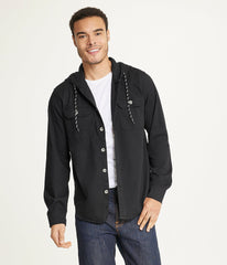 Mens's Long Sleeve Hooded Shirt Jacket: Stretch Twill | Forever 21 Mens