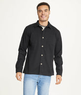 Mens's Long Sleeve Shirt Jacket Stretch Twill | Forever 21 Mens