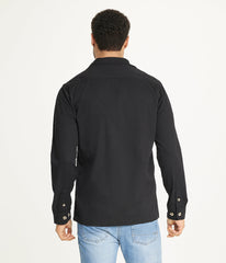 Mens's Long Sleeve Shirt Jacket Stretch Twill | Forever 21 Mens