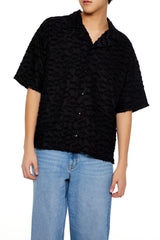 Frayed Jacquard Cuban Collar Shirt | Forever 21 Mens