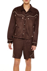 Geo Faux Suede Trucker Jacket | Forever 21 Mens