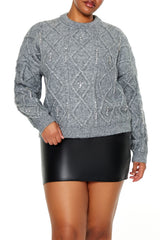 Plus Size Faux Gem Sweater - Forever 21