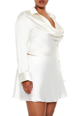 Plus Size Satin Cowl Crop Top - Forever 21