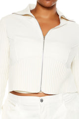 Plus Size Cropped Zip-Up Sweater - Forever 21