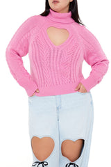 Plus Size Heart Cutout Sweater - Forever 21