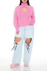 Plus Size Heart Cutout Sweater - Forever 21