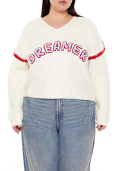Plus Size Dreamer Fuzzy Knit Sweater - Forever 21