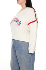 Plus Size Dreamer Fuzzy Knit Sweater - Forever 21