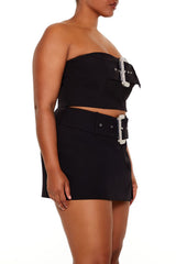 Plus Size Rhinestone Buckle Tube Top - Forever 21