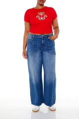 Plus Size Sequin Teddy Bear Baby Tee - Forever 21