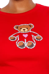 Plus Size Sequin Teddy Bear Baby Tee - Forever 21