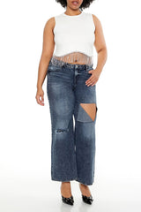 Plus Size Sweater-Knit Rhinestone Crop Top - Forever 21