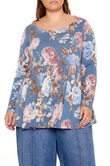 Plus Size Floral Print Flounce Top - Forever 21