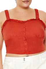 Plus Size Ruffle-Trim Crop Top - Forever 21