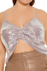 Plus Size Sequin Cropped Cami - Forever 21