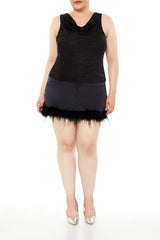 Plus Size Glitter Knit Cowl Tank Top - Forever 21
