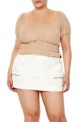 Plus Size Ribbed Knit Crop Top - Forever 21