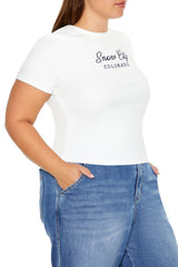 Plus Size Snow City Baby Tee - Forever 21