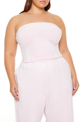 Plus Size Velour Cropped Tube Top - Forever 21